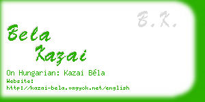 bela kazai business card